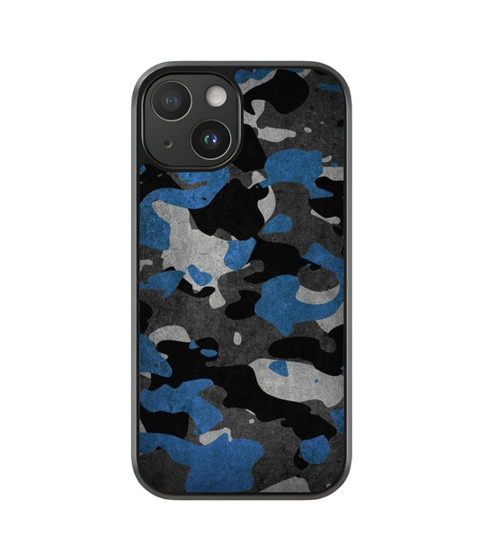 Blue Camo Glass Case