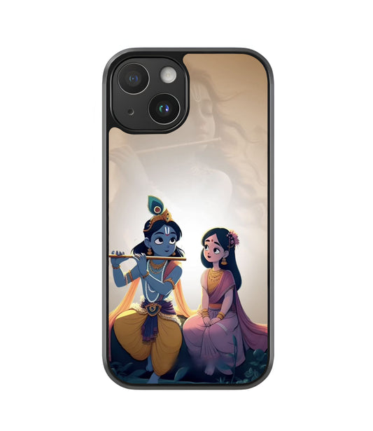 Radhe Krishna Glass Case