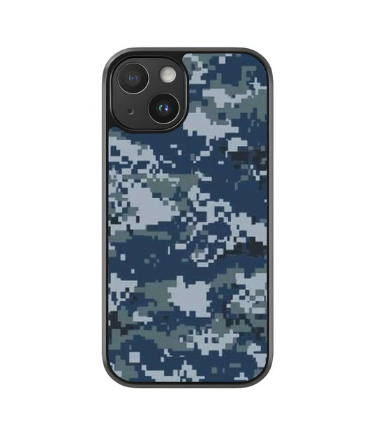 Blue Camo Glass Case