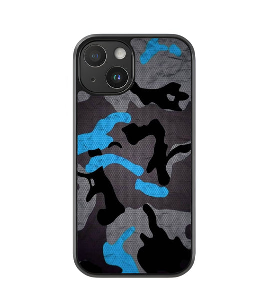 Blue Camo Glass Case