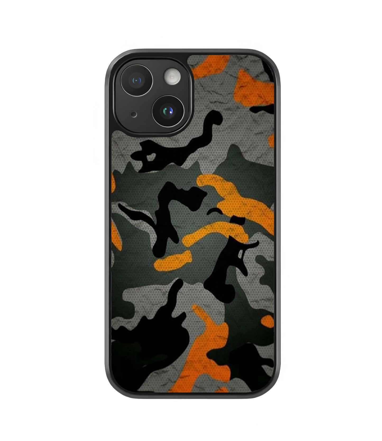 Orange Camo Glass Case