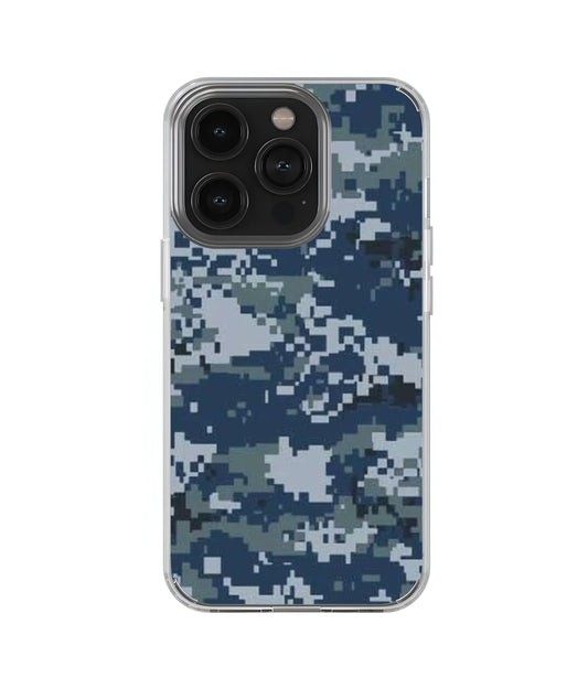Blue Camo Transperent Case