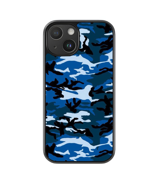 Blue Camo Glass Case
